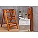 Drewniana kuchnia stołek drabiny stołki stóp drabiny składane nieoślizgowe kompaktowe schody krzesło domowe stepladder 3 krok półka łazienka orzech