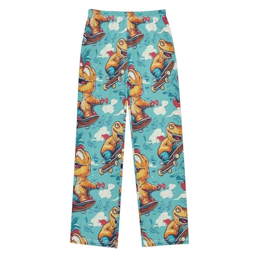 Pajama Bottoms, Bright Color Dinosaur Slee Pants Lounge Wear Pajamas Long Pant Sleepwear Pjs