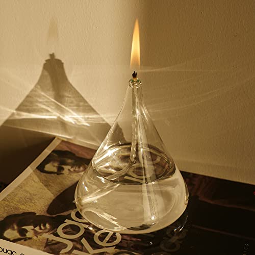 Gxfccyxt Refillable Liquid Petite Cone Oil Lamp - Sturdy Borosillicate Glass Oil Candle (Cone) #TOP5