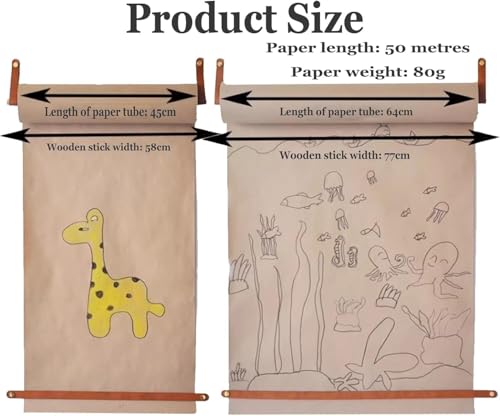 Distributeur de rouleaux de papier mural kraft 64cm pour bureau et menu