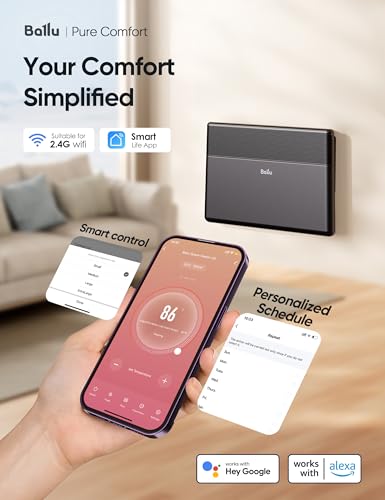 Ballu NCA1-4.3 Convection Panel Space Heater,Whole Room Electric Space Heater Indoor With Program Thermostat,Wifi App,Portable Standing Wall Mount,Heater Indoor Use Large Room,Work thumb #1