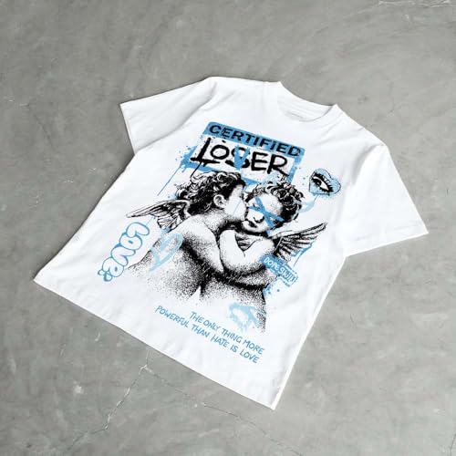 Image of DopeSkill Graphic Tee Streetwear Hip Hop Hypebeast Street Style Crew Neck Unisex T-Shirt Sneaker Colour Matching Shirts Angel