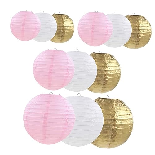 DIYEAH 12 Piezas Unidades Farolillos Redondos Colgantes Colores Vibrantes para Decoración de Bodas y Fiestas Lámparas Pequeñas Plegables para