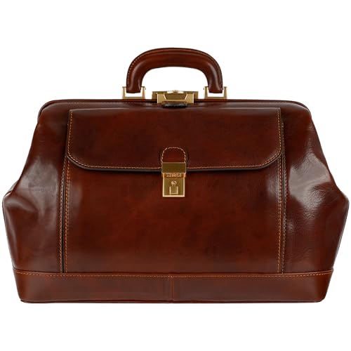Image of Time Resistance Leather Doctor Bag - Top Handle Bag - Medical Briefcase - Gladstone Handbag