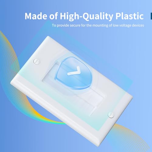 Single Gang Wall Plate Cable Pass Through for Low Voltage Wires with Bracket,Single Gang for In-Wall Cable Management,Cord Hider for Wall Mount TV,1 Packs