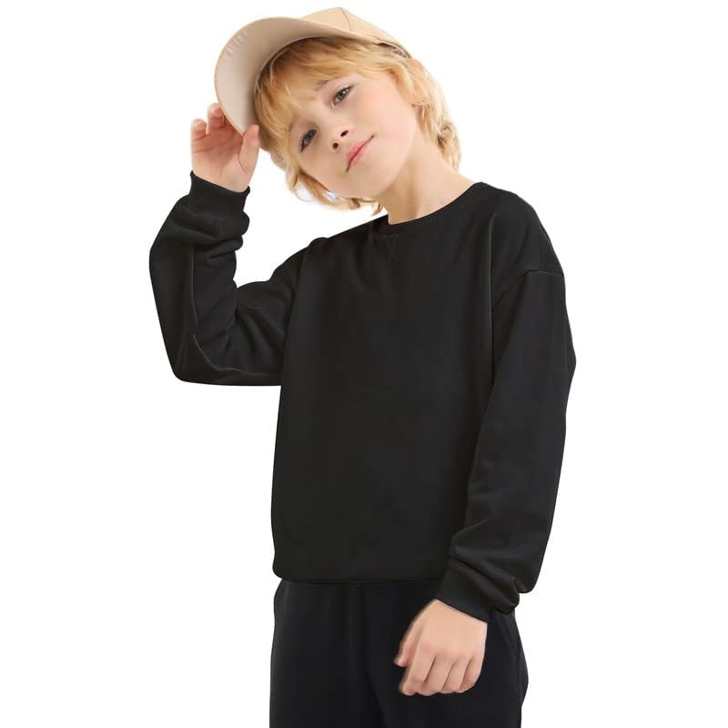 Kids Fleece Sweatshirts Soft Cotton Warm Crewneck Shirt Long Sleeve Pullover Sweatshirts for Boys or Girls2