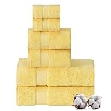 TEXTILOM 100% Turkish Cotton 6 Pcs Bath Towel Set, Luxury Bath Towels for Bathroom, Soft & Absorbent