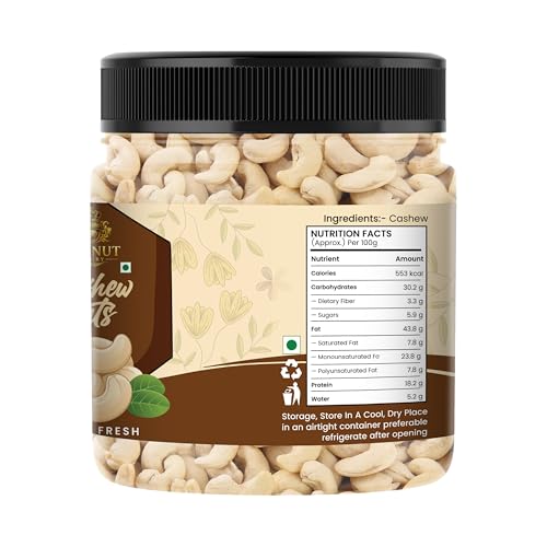 Image of THE NUT LUXURY Natural Whole Cashews 1 kg | Rich in Protein, Magnesium & Phosphorus | Unsalted Cashew Nuts | Jumbo Size Kaju Nuts | Jar Pack