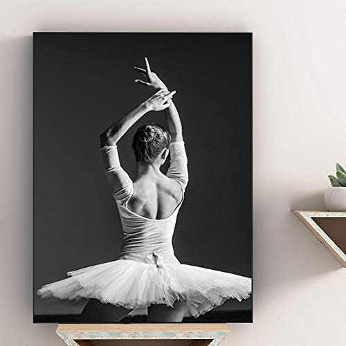 NOBRAND SNUMDQW Bailarina de Ballet Blanca Negra Vista Posterior Belleza Chica Foto...