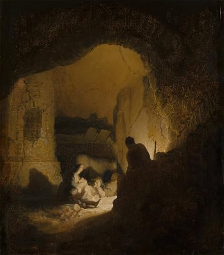 Tableau peinture murale Repos par Rembrandt - Toile abstraite salon 60x90