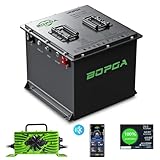 48V 105Ah Lithium Battery Golf Cart with Charger|Golf Cart Batteries Built-in Smart Bluetooth 150A BMS, Touch Monitor & Mobile APP, 4000+ Cycles LiFePO4 Battery, 50-Mile Range