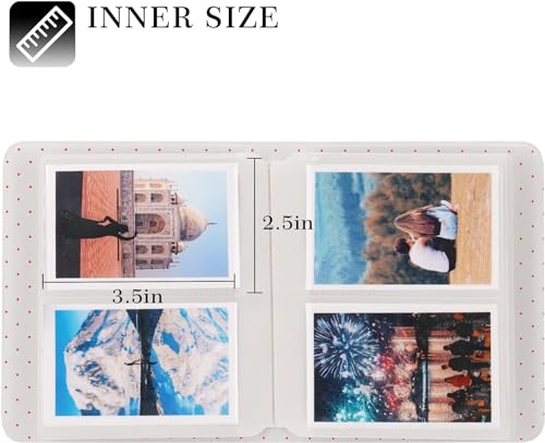 Image of ZENKO 64-Pocket Album + 5 Magnetic Frames fits Fujifilm Instax Mini (12, 11, 9, 8, 40, Evo, Liplay), Mini Link Printer, Polaroid Snap Touch, PIC-300, Z2300 Mint Instant Cameras (Pink)