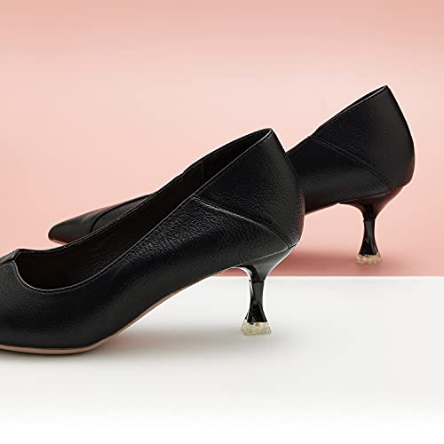 C.Paravano Women's Pointed Toe Kitten Heel Pumps|Wedding, Office & Casual Dress Shoes|Low Heel Work Shoes for Business Meetings, Cocktail Parties, Everyday Wear(Size 9,Black)4