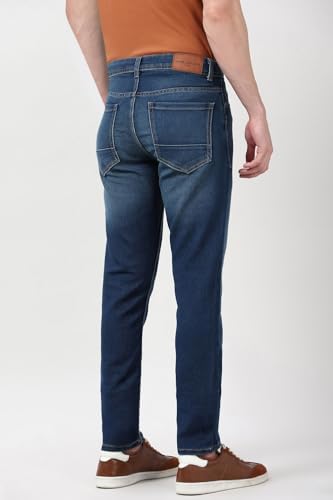 Image of Peter England Men's Slim Tapered Jeans | Denim | Premium | Modern Fit