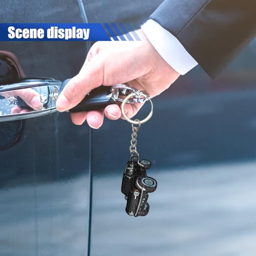 Image of LAINLOY Bronco Car Keychain, Car Fob Cover Cool Mods Accessories, 4-Door Auto Key Fob Holder Compatible with Bronco 2021 2022 2023 (Black)