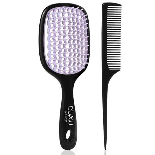 DUAIU Haarbürste und Kamm, 2 Stück, schnelles Trocknen, glattes H...