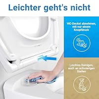 LOBENSWERK Toilettendeckel mit Absenkautomatik [Einfache Montage] antibakteriell & UV-beständig | Quick-Release-Funktion | Klodeckel, Klobrille, WC Sitz inkl. Installationsschablone – Ansicht 5