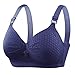 Women's No Underwire Adjustable Straps Bra Stretch Lift Breathable Bras Full Figure Push Up Comfort Everyday Bralette Blue