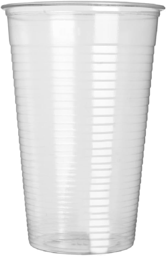 Concept4u Party Cups Disposable 200ml Plastic Cups Drinking Tumblers Glass Catering Buffet Vending Cups Water Drinks Wedding Parties Events Birthdays (500, Clear)