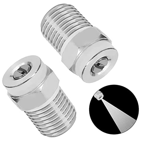 MroMax Hochdruckreiniger-Düse, 1/4NPT-Gewinde 304 Edelstahl, Sprühspitze, 2 Stück (25 Grad, 1,2 mm Öffnung) Cover