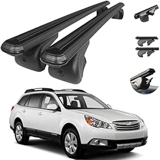 OMAC Roof Rack Cross Bar Set for Subaru Outback 2010-2014 Black | Car Rooftop Rail Crossbars 165 Lbs Load Adjustable Anti-Theft Keyed Locking 2 Pcs | Carrier for All Your Cargo Luggage Bike Kayak