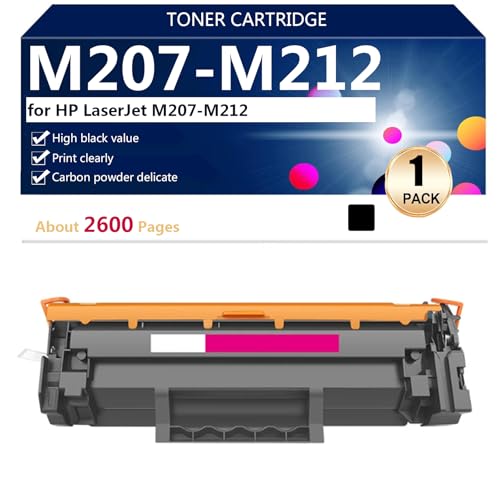 M207 M212 Negro Cartucho de Tóner de Repuesto de Alta Capacidad para HP LaserJet M207 M212 Impresora, 2600 Páginas,Black 1 Pack