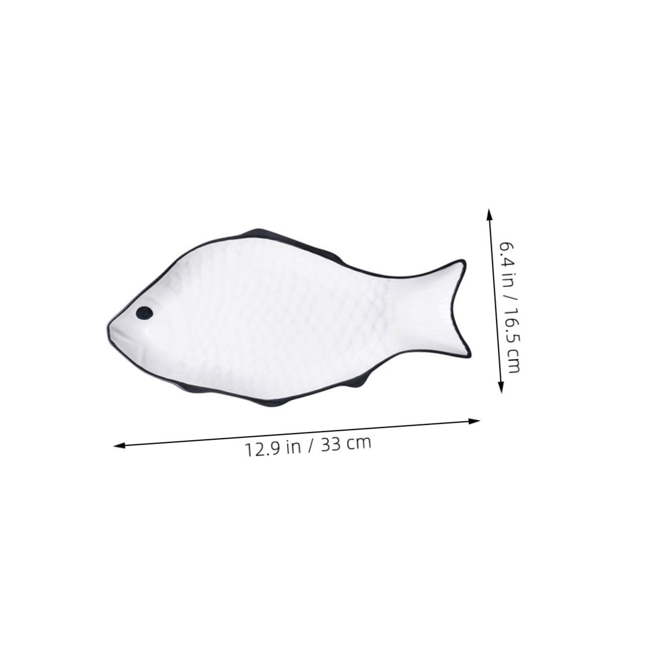Cabilock Assiette en Céramique Forme de Poisson Blanche pour Cuisson Vapeur et Conservation des Aliments, Pratique et Facile à Nettoyer, pour Hôtel ou Maison