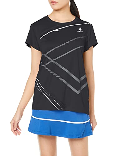 [ルコックスポルティフ] 半袖シャツ Tシャツ テニス 吸汗速乾 ストレッチ UVカット UPF30 レディース BLK O