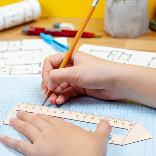 Ntwdby Personalisiertes Lineal zur Einschulung, 4 Stück Lesehilfe Kinder 1 Klasse, 19cm Lesezeichen Holz Lineal, lesehilfe lineal, Geschenke für Mädchen und Jungen zum Schulanfang