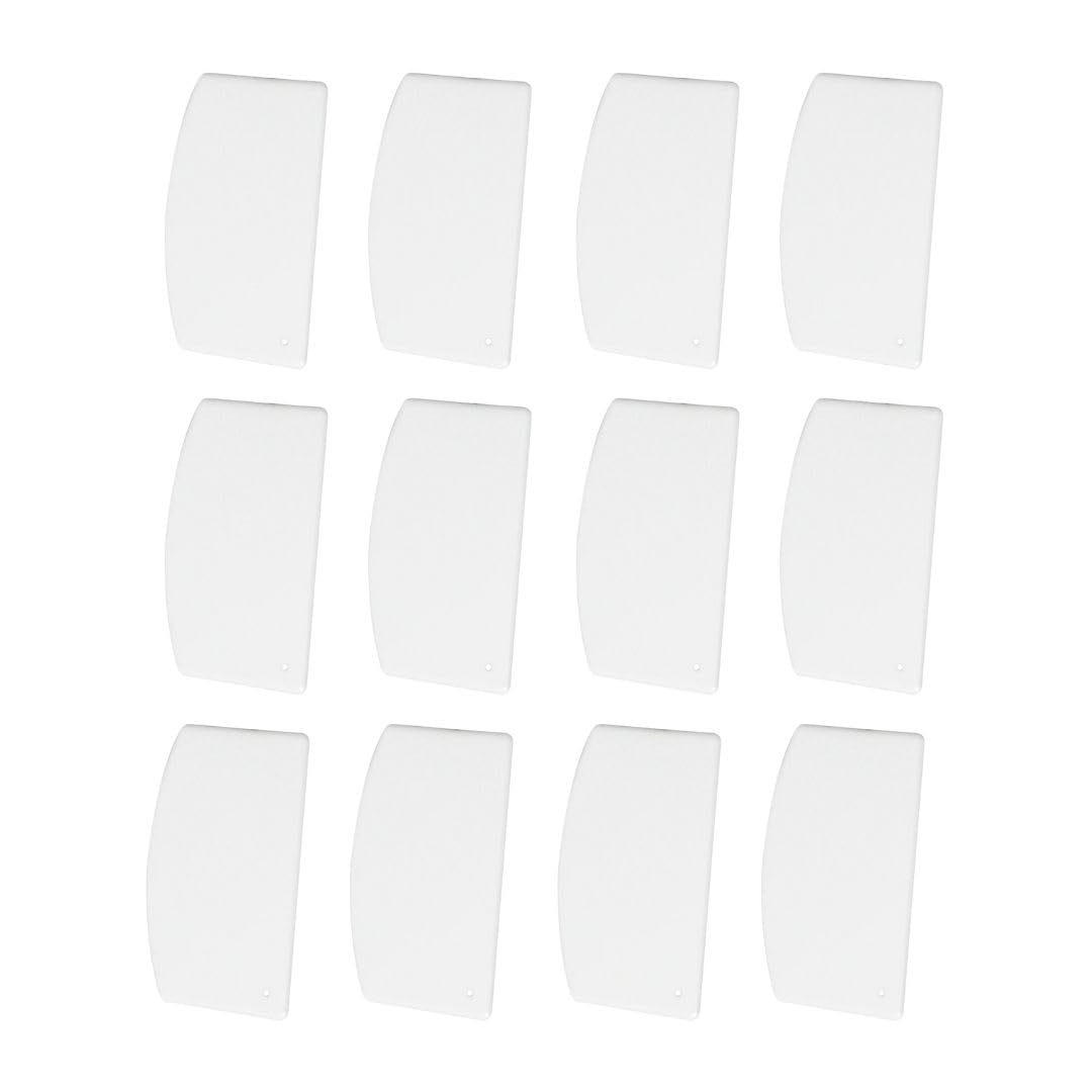Soro Essentials- 5-1/2" x 3-3/4" Dough Scrapers White Color Plastic Set of 12- Food Safe Plastic Bowl Scraper Sharp Edge Scraper Bench Scraper