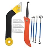 ARTIBETTER Kit Herramientas para Eliminación de Lechada Ángulo con Cuchillas Desmontables y Ganchos de Limpieza para Reparaciones Precisas Cocinas Baños y Ventanas Ligero y Compacto para Uso