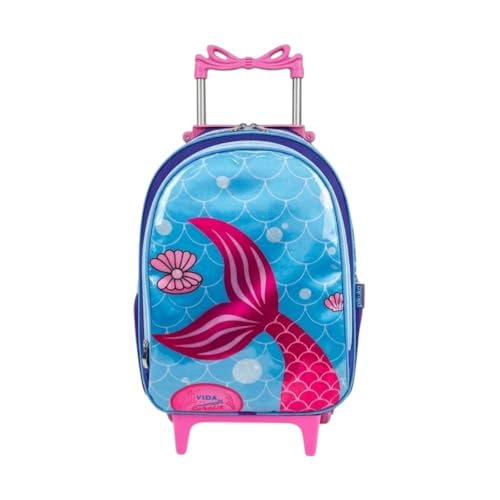 Mochila Infantil Menina Rodinha Escolar Grande Cristal Feminina Juvenil Sereia