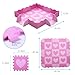 Tamiplay Foam Play Mat for Kids, 25pcs Square Interlocking Puzzle Floor Mat, Baby Toddler Playmat with Fence - Pink Heart