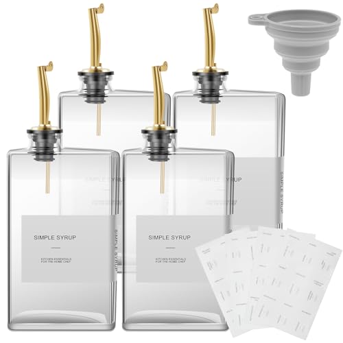 2/4PCS 500ml Clear Olive Oil Bottle, Olive Oil Dispenser, Empty Bottle for Cooking (4 PCS)