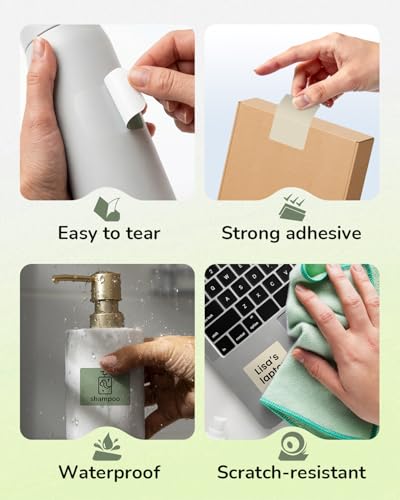 Image of Phomemo Labels- Green Gradient 5 Colors Thermal Labels, 1.57 inch x 1.18 inch Self-Adhesive Stickers for M110 /M100 /M220 /M250 Label Printers, 40x30mm Thermal Paper for Candle, Logo, Baking Box, 230pcs /Roll