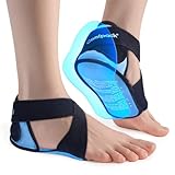 Comfpack Plantar Fasciitis Relief Ice Packs with Heel & Sole Gel Coverage, 2PCS Gel Heel Cups Protectors for Pain Relief, Adjustable Heel Foot Ice Pack Wrap for Achilles Tendonitis