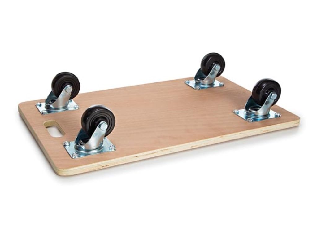 Toolland Plataforma con Ruedas para Muebles, Ayuda de Transporte 400 kg, Base de contrachapado 65 x 40 cm, Revestimiento Antideslizante, asa y 4 Ruedas giratorias de Goma, mudanzas