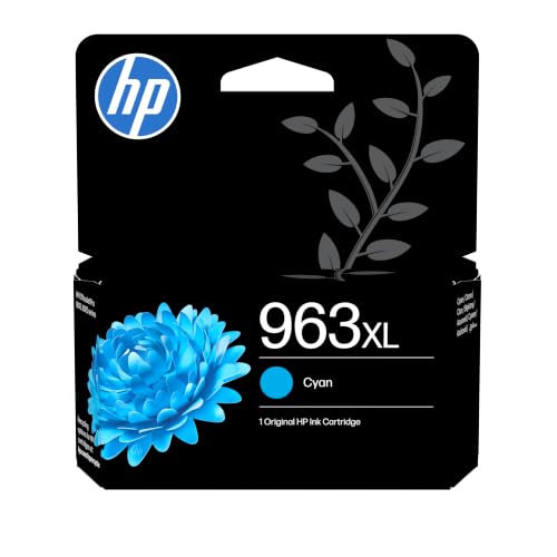 Image of HP 963XL High Yield Cyan Original Ink Cartridge (3JA27AE) - Works with: OfficeJet Pro 9010/9010e, 9020/9020e series