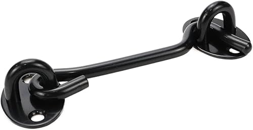 Miniatura 4 de Cerradura de puerta de granero de 4 pulgadas Pestillo de puerta corredera Cerradura de puerta corredera Pestillo de gancho de gancho negro de