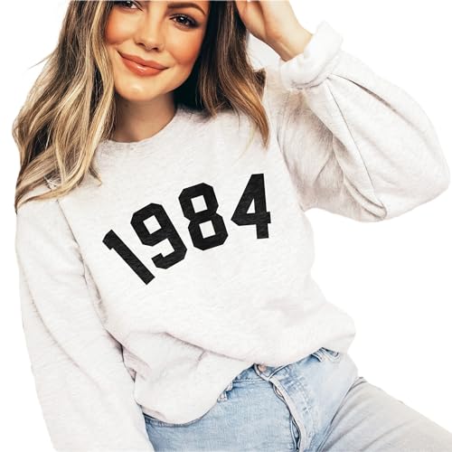 1984 Sweatshirt, 40th Birthday Gift, Birthday Gift For Women, 1984 Birth Year, 40 Years Number Shirt, Unisex Birthday Crewneck Sweatshirt2
