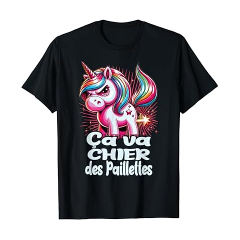 T-Shirt Licorne Paillettes - Humour de Licornes Cover