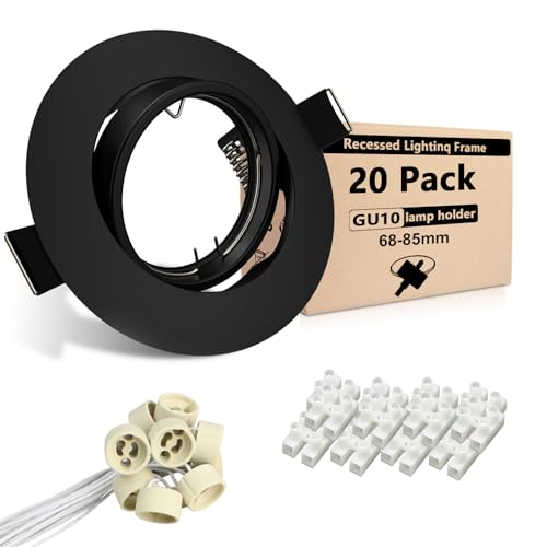 Wondlumi 20x LED Einbaustrahler Rahmen GU10 Schwenkbar Einbaurahmen 68mm...