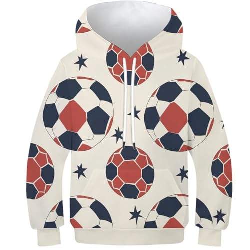 Sweat à capuche football pour ado pull chaud manches longues anti-froid 12-14 ans