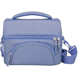 Bentgo Deluxe Insulated Lunch Bag with Adjustable Strap & Outer Pocket | Fits Most Bentgo Lunch Boxes, Internal Mesh Pocket, Safe & Durable Materials (Slate)