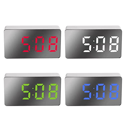 Jdfkdskndvkrc Digital Alarm Clock - Mini Electronic Digital Alarm Clock Large Screen Car Led Mirror Travel Clock Red #TOP6