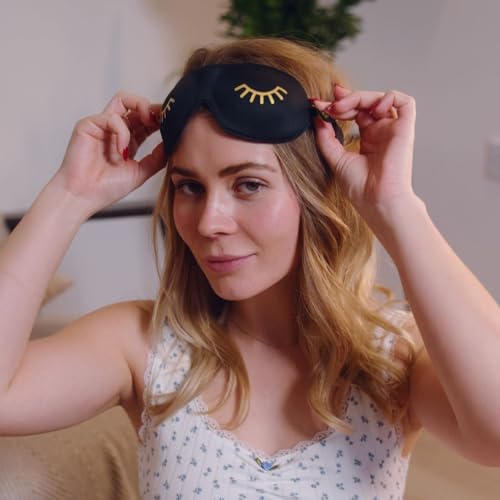 SMUG 100% Blackout Sleep & Eye Mask | Eyelash Extension Friendly | Eye Masks for Sleeping | Sleep Masks for Women & Men | Straps for Dream Comfort & Adjustability | Black Wink - Image 4