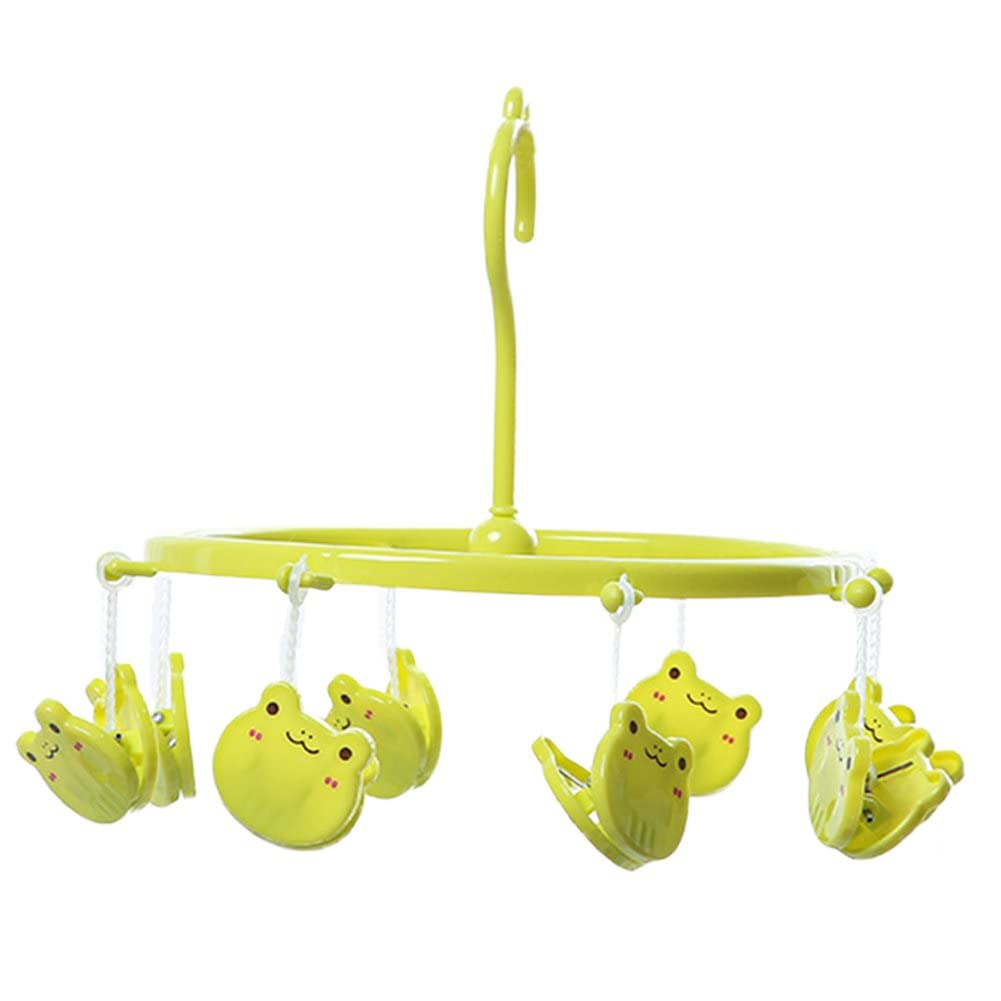 Stakee Green Underwear Clothes Hangers Cartoon Sock Drying Rack Cute Socks Bra Hanger Folding Sock Dryer Closet Wardrobe Organizer