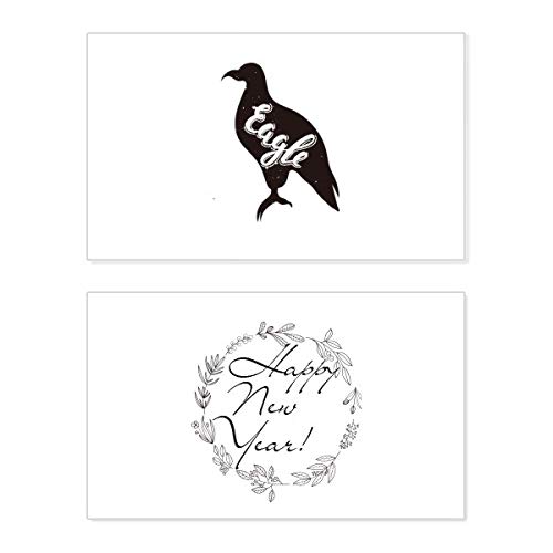 Tarjeta de año nuevo Eagle con mensaje New Year, un detalle elegante con diseño de animal