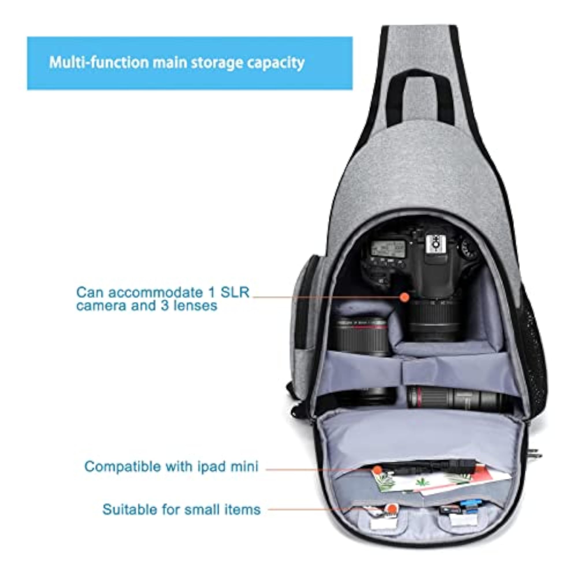 Camera Bag Sling Backpack with Tripod Holder