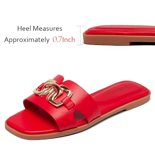 Women's Flat Sandals Dressy Summer Comfortable Fashion Leather Slippers Beach Cute Ladies Slides Casual Women's Sandals4
